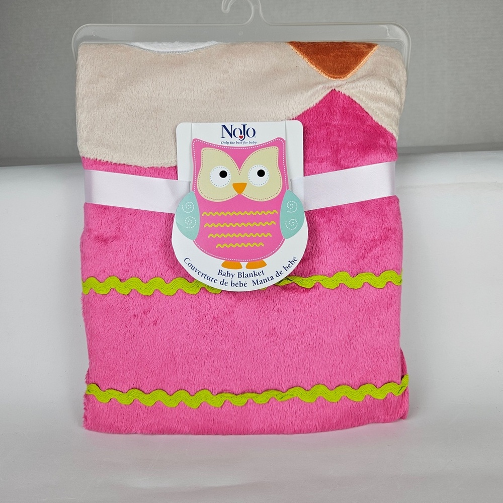 NoJo Owl-Shaped Baby Blanket- Pink